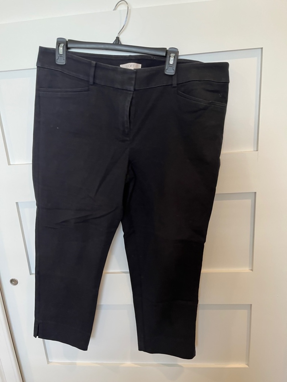 LOFT Black High-Rise Tailored Ankle Pants